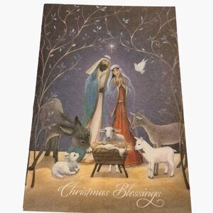 Religious Christmas Card Christian Nativity Peace Happiness Sarah Summers